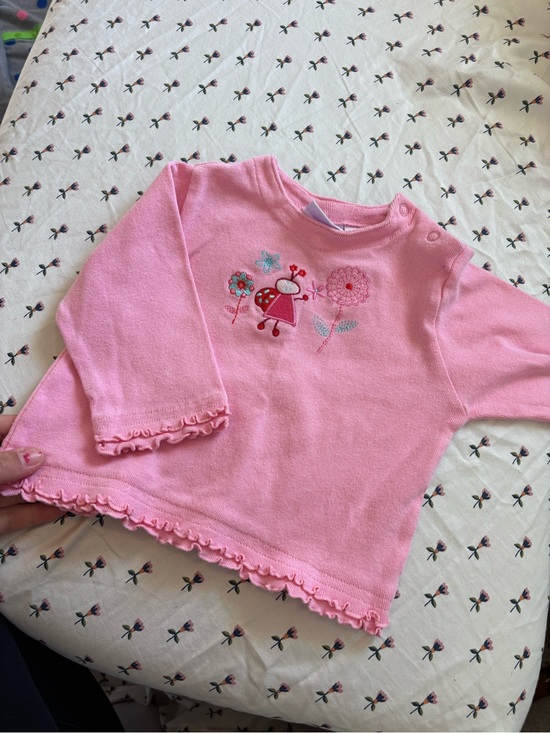 Other - Pink Embroidered lady bug Long-Sleeve Baby sweater